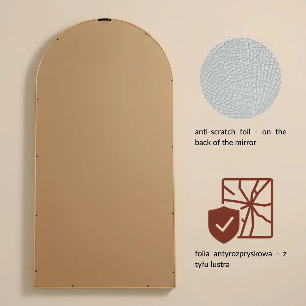 Duże, dekoracyjne lustro wiszące ARCUS, 110 x 56 cm