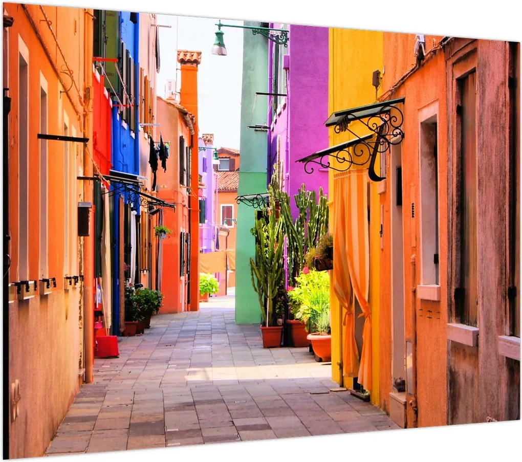 Obraz na szkle - Kolorowy dom w Burano, Wenecja (70x50 cm)