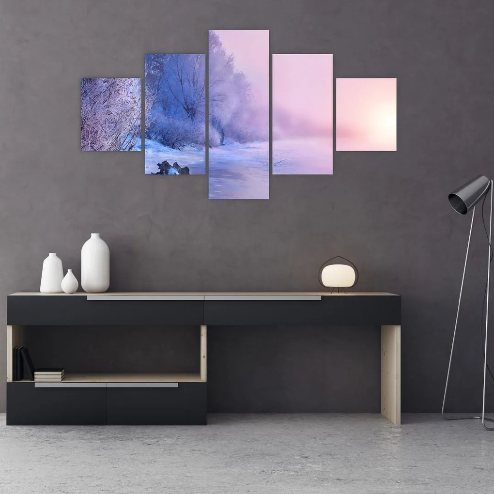 Obraz - Zamarznięta rzeka (125x70 cm)