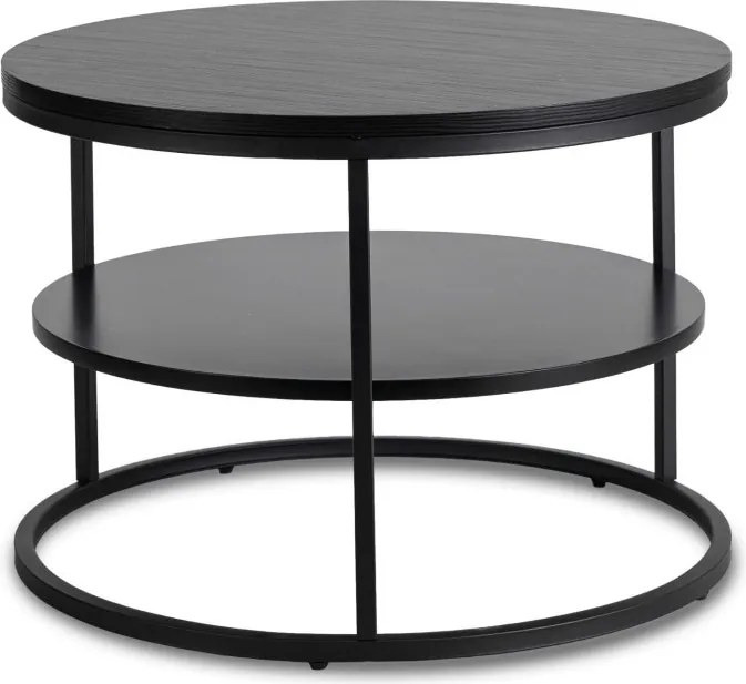 Stolik Kawowy z Półką BEST 70 cm Czarny Nowoczesny