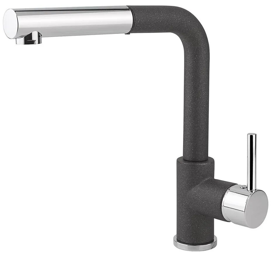 Concept BDG4527BC - Bateria zlewozmywakowa z wyciąganą wylewką prysznicową 26,9 cm granit/czarny