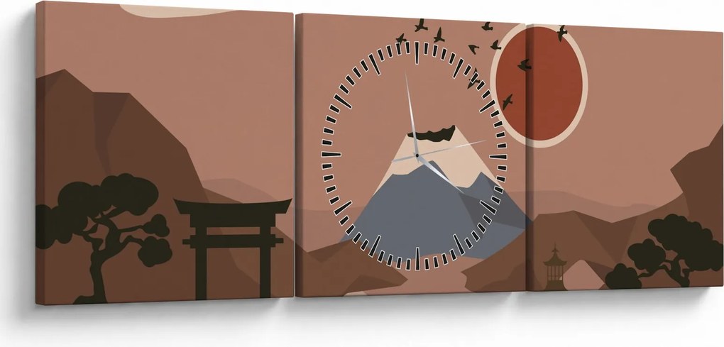 Obraz - Japonia N⁰1 (z zegarem) (90x30 cm)