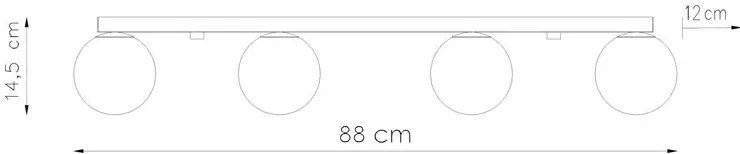 Biała nowoczesna lampa listwa sufitowa - 4X A166 F5-R23