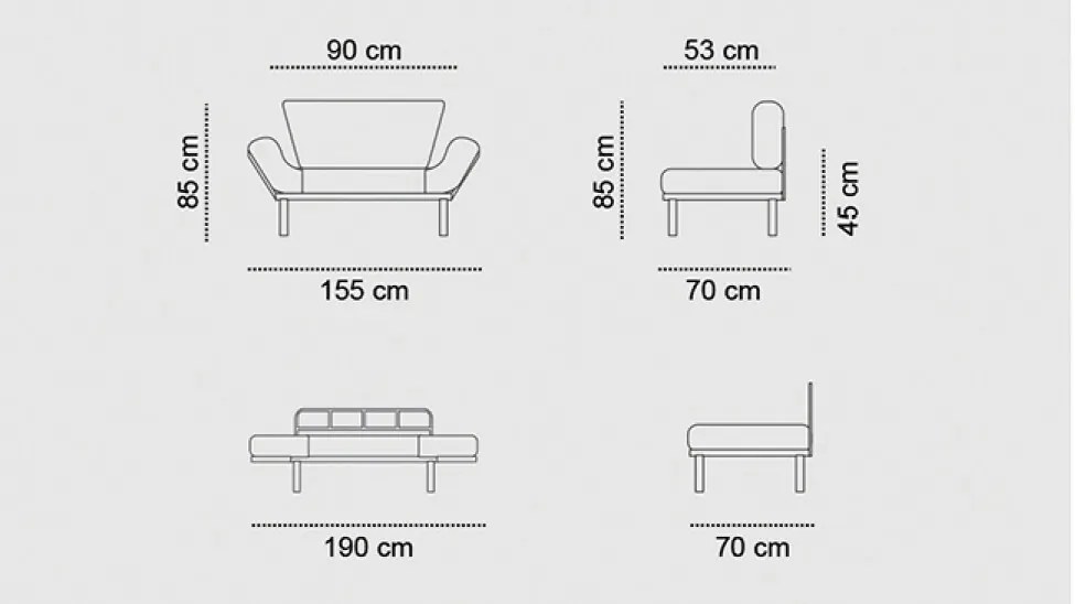 Sofa rozkładana Nitta Cream