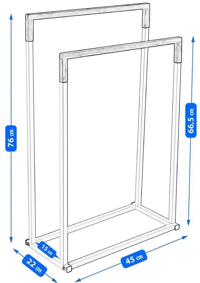 Czarny dwuramienny stojak na ręczniki N2-F42