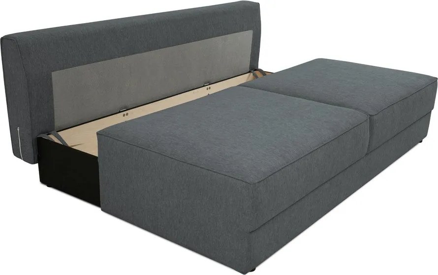 Ciemnoszara rozkładana sofa ze schowkiem 202 cm Dora – Scandic