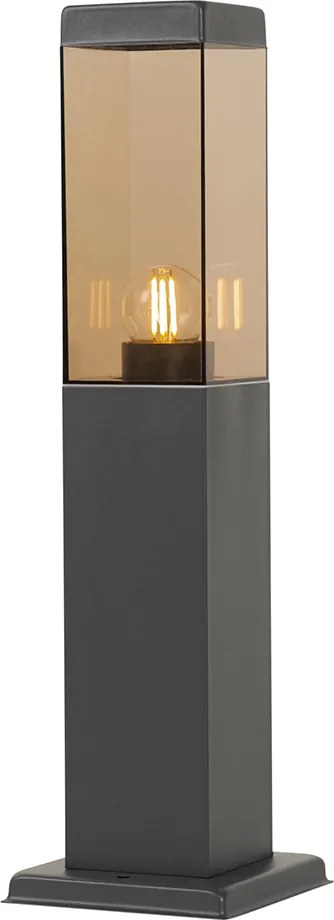 Inteligentna lampa zewnętrzna słupek ciemnoszara z przydymionym szkłem 45 cm z WiFi P45 - Malios
