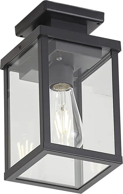 Nowoczesna lampa sufitowa zewnętrzna czarna z czujnikiem ruchu IP44 - Rotterdam