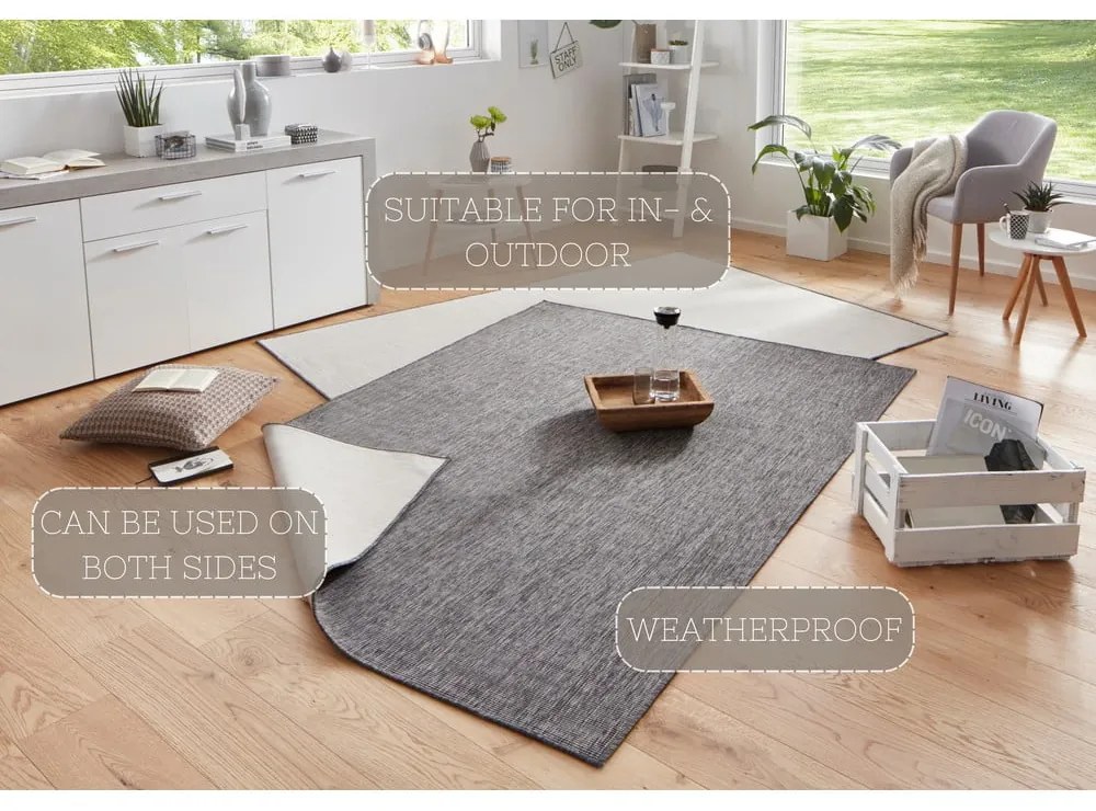 Szary dywan dwustronny NORTHRUGS Miami, 160x230 cm