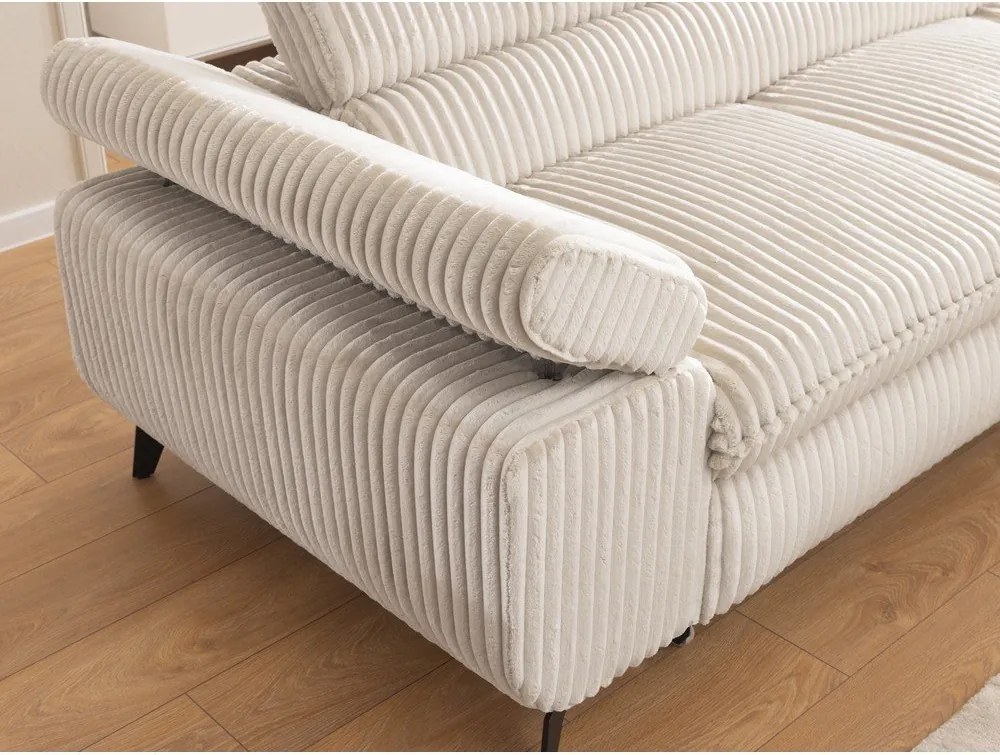 Kremowy sztruksowy narożnik (prawostronny/w kształcie litery L) Marbeya – Ropez