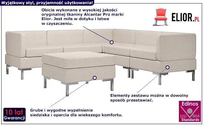 6-częściowy kremowy zestaw wypoczynkowy - Marsala 6E