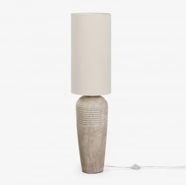 Lampa Podłogowa Z Ceramiki Arondir Distressed White - Sklum