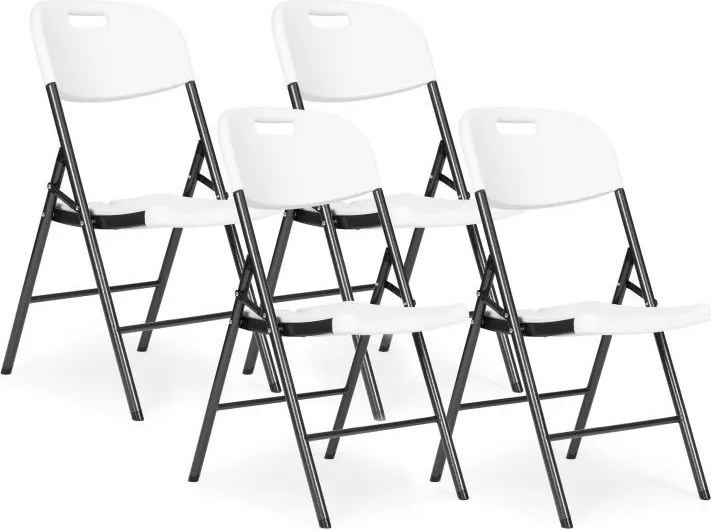 Zestaw 4 składanych krzeseł cateringowych, eventowych Party 050-4W, kolor biały