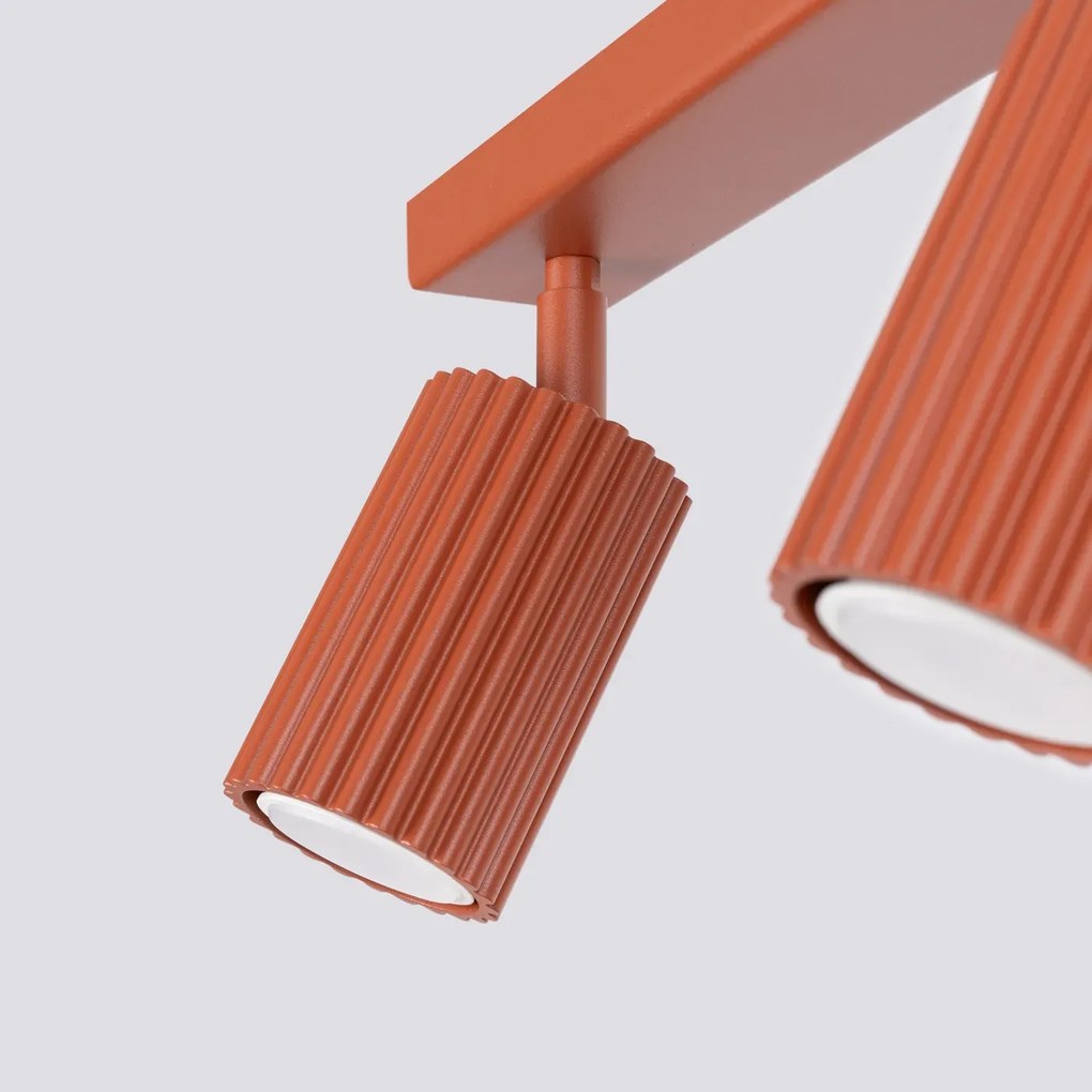 Listwa oświetleniowa 2-punktowa KARBON 2L ochra czerwona ryflowana SOLLUX LIGHTING