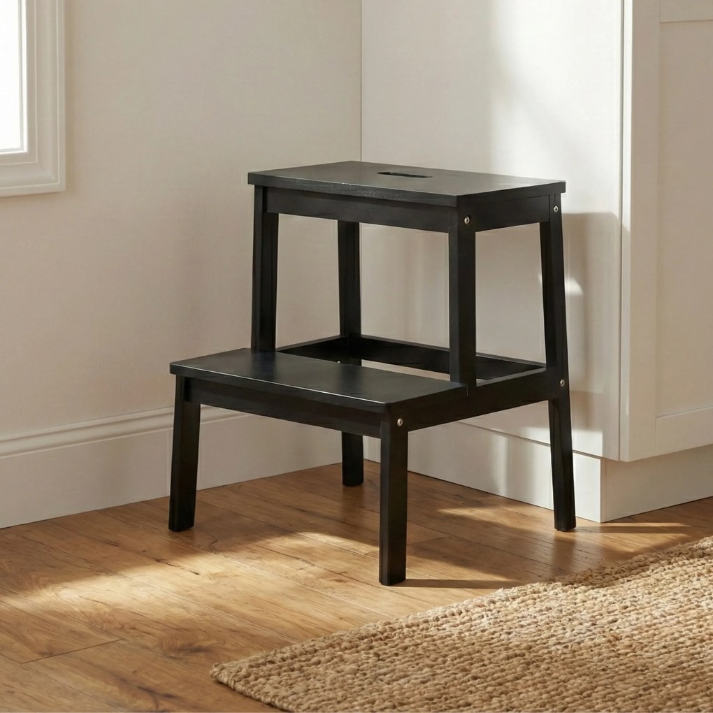 Bambusowy taboret ze schodkiem KROK, wys. 46 cm