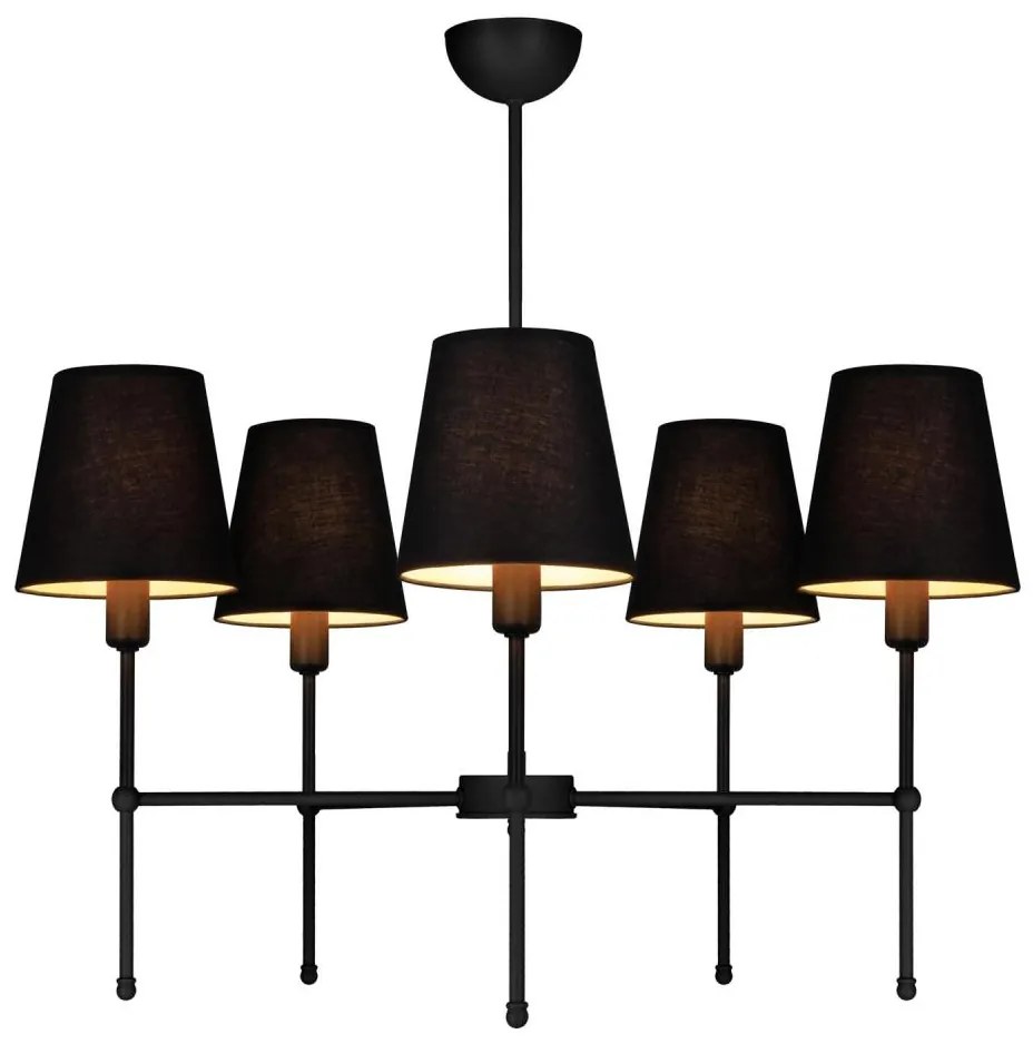 Żyrandol na pręcie MADELA 5xE14/40W/230V czarny