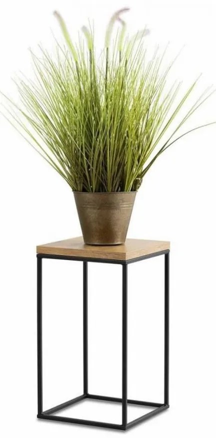 Stojak na kwiaty BASICLOFT 40x24 czarny/brązowy