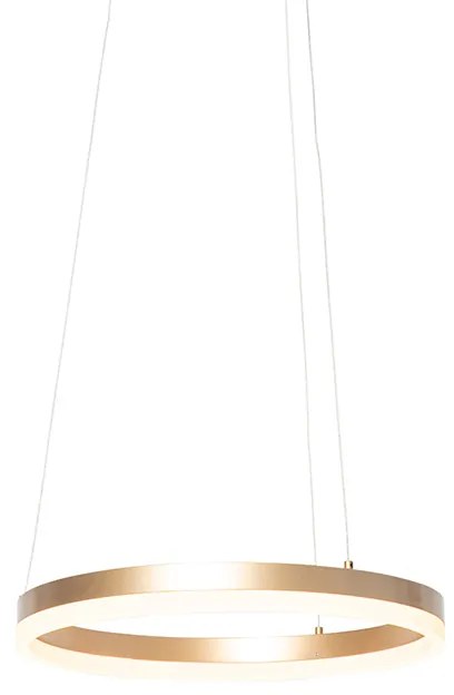 Designerska lampa wisząca złota 40 cm z wbudowanym LED-em 3-stopniowy ściemniacz - AnelloDesignerski Oswietlenie wewnetrzne