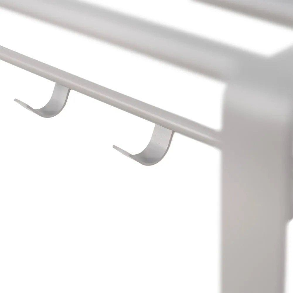 Szarobrązowy metalowy wieszak ścienny z półką 100 cm Rex – Spinder Design