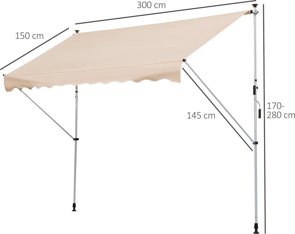 Outsunny markiza markiza zaciskowa osłona przeciwsłoneczna