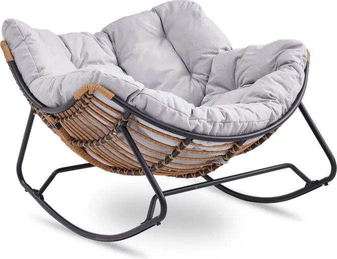 Fotel Bujany Ogrodowy ELTON na Płozach Szary Nowoczesny