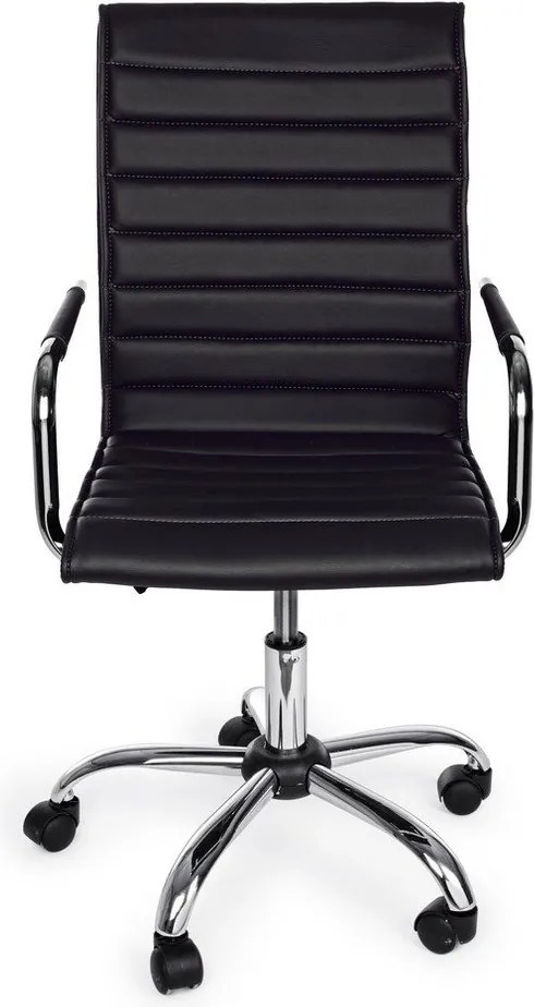 Czarne krzesło biurowe z imitacji skóry Perth – Yes Everyday