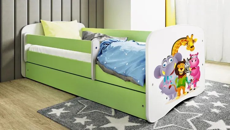 Łóżko dla dziecka z materacem Rostok 2X mix 80x160 - zielone
