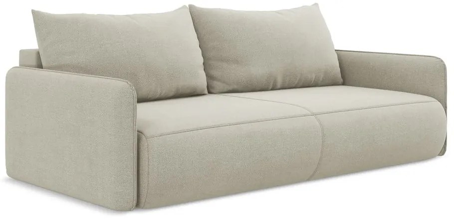 Kremowa rozkładana/ze schowkiem sofa 216 cm Nanea – Makamii