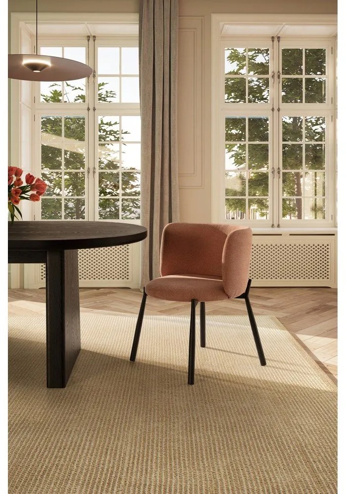 Brzoskwiniowe tapicerowane fotele jadalniane zestaw 2 szt. Ginny – MOME