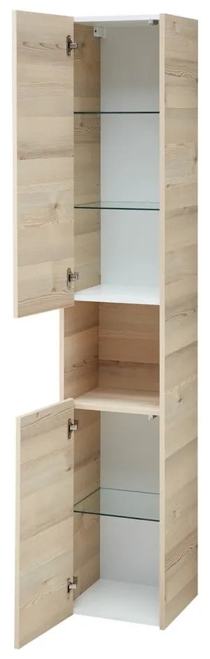 Szafka łazienkowa w dekorze sosny w naturalnym kolorze 185,5x35 cm Quickset 393 – Pelipal