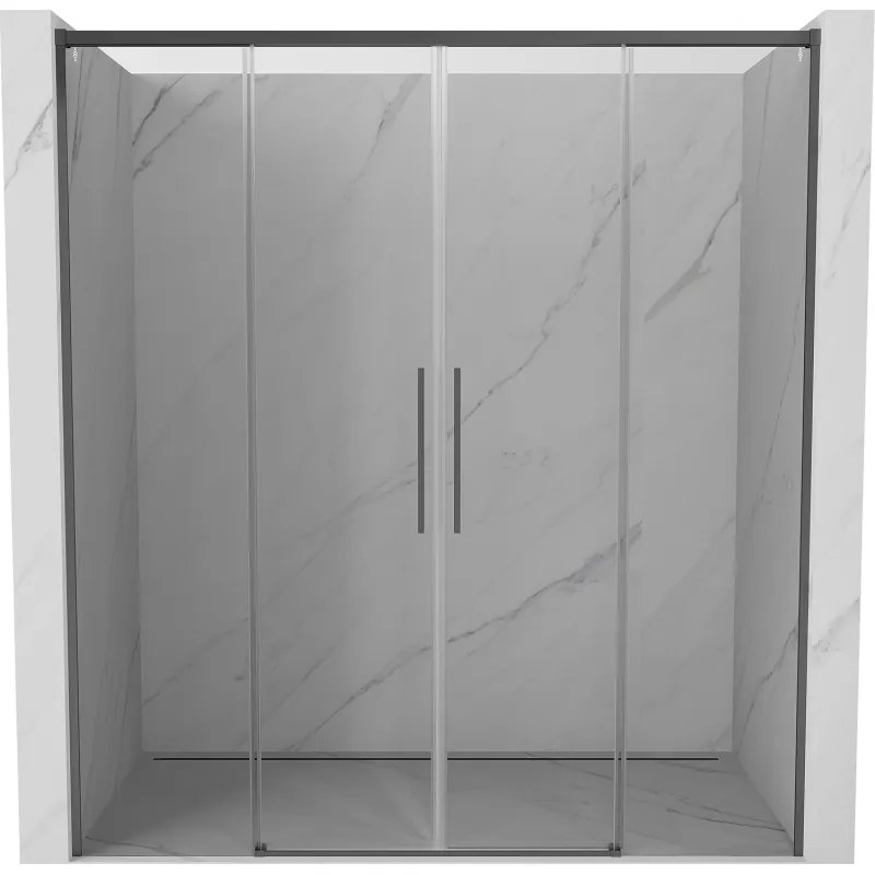 Mexen Rox drzwi prysznicowe rozsuwane 200 cm, transparent, gun metal - 8C2-200-002-95-00