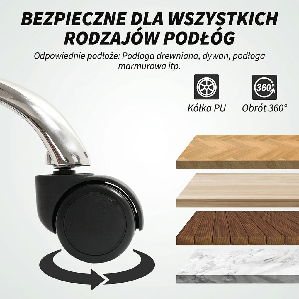 HOMCOM Fotel biurowy odchylany Regulacja wysokości Krzesło biurowe z podłokietnikami podnóżkiem wysokie oparcie 75 x 77 x 110-118 cm Szary | Aosom PL