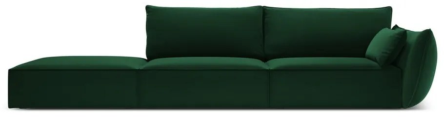 Ciemnozielona aksamitna sofa prawostronna 264 cm Vanda – Mazzini Sofas