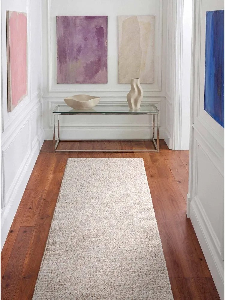 Chodnik z materiału bouclé tkany ręcznie w kolorze kości słoniowej 80x200 cm Notting Hill Portobello – Ted Baker