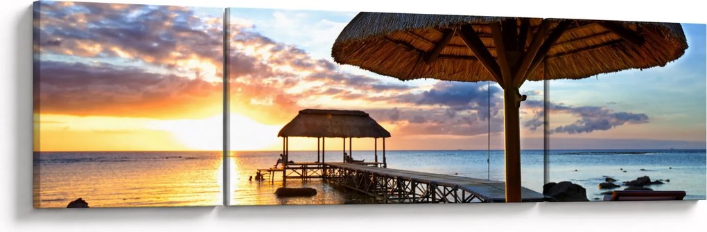 Obraz - Zachód słońca na Mauritiusie (170x50 cm)