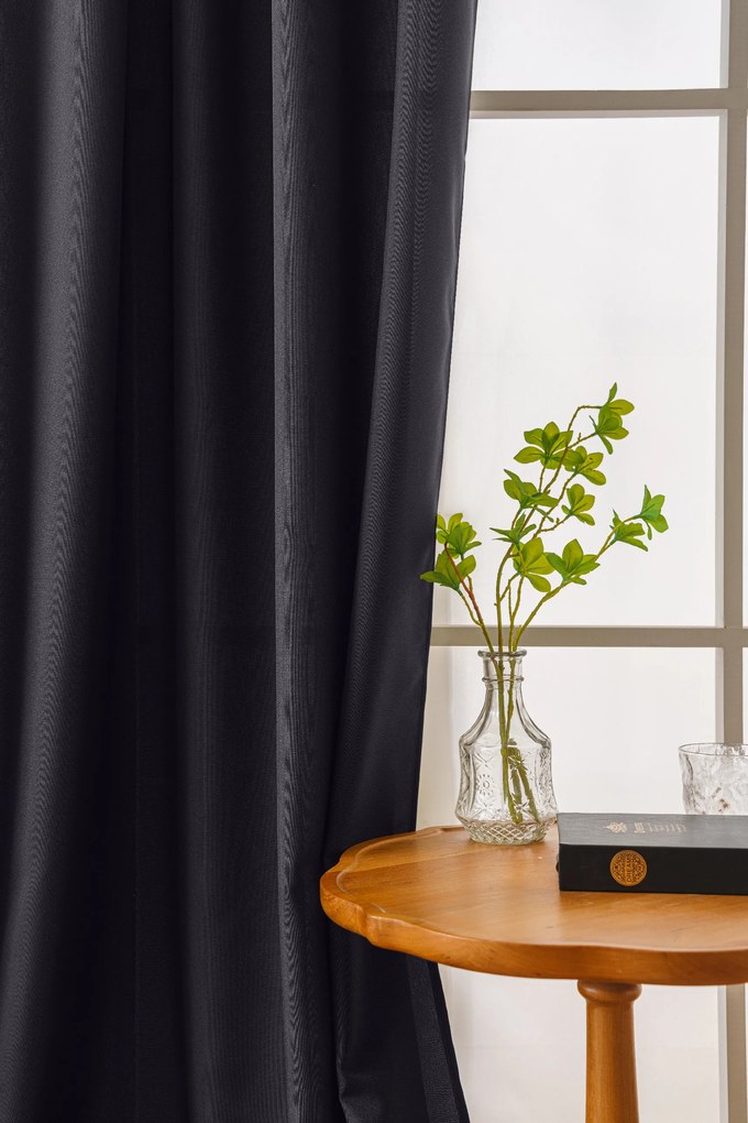 Zasłona OXFORD LIGHT 140x250 cm, ciemnoszara Zawieszanie: Taśma z wiązaniami