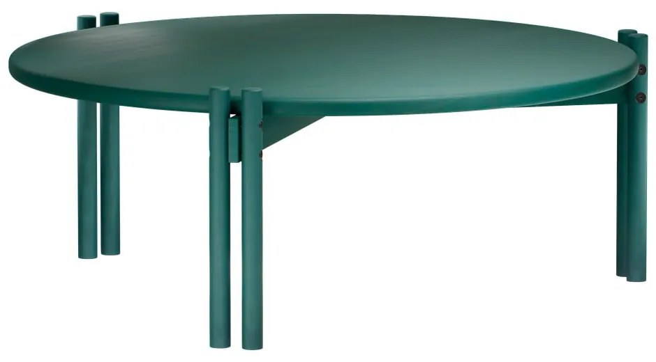 Zielony okrągły stolik z litego drewna sosnowego ø 80 cm Sticks – Karup Design