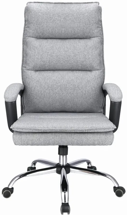 Jasnoszary fotel obrotowy tapicerowany T9-E33