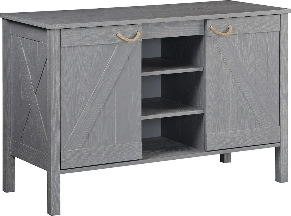 Szafka łazienkowa LUZIA podwójna umywalka szer. 120 x wys. 78 x gł. 50 cm, dąb szary