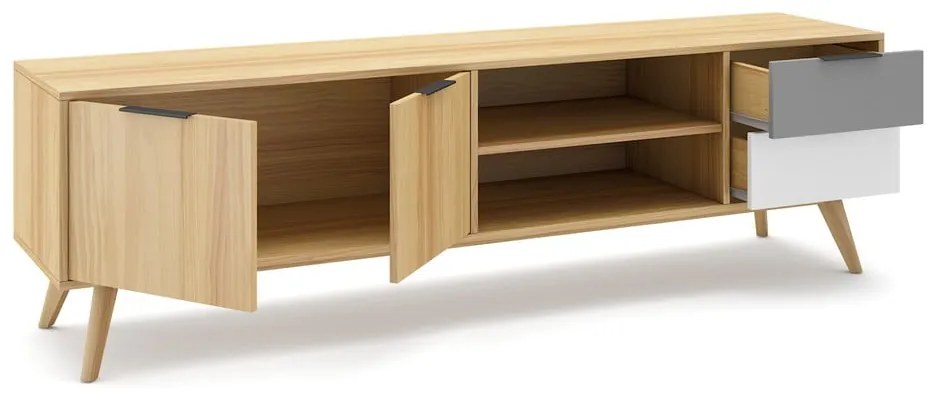 Szafka pod TV z drewna sosnowego 180x53 cm Elfa – Marckeric