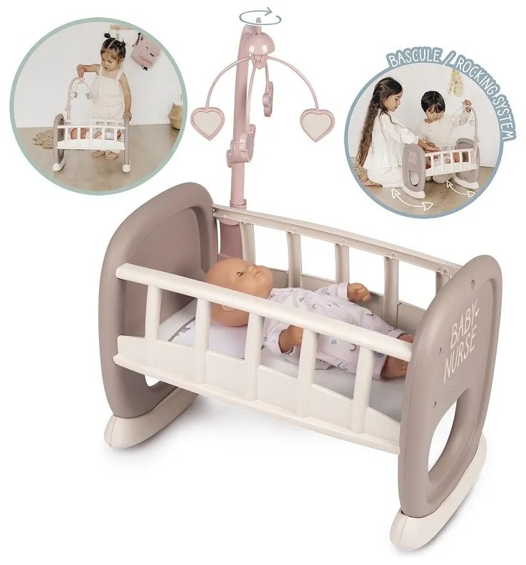 Smoby baby nurse kołyska z karuzelką dla lalki