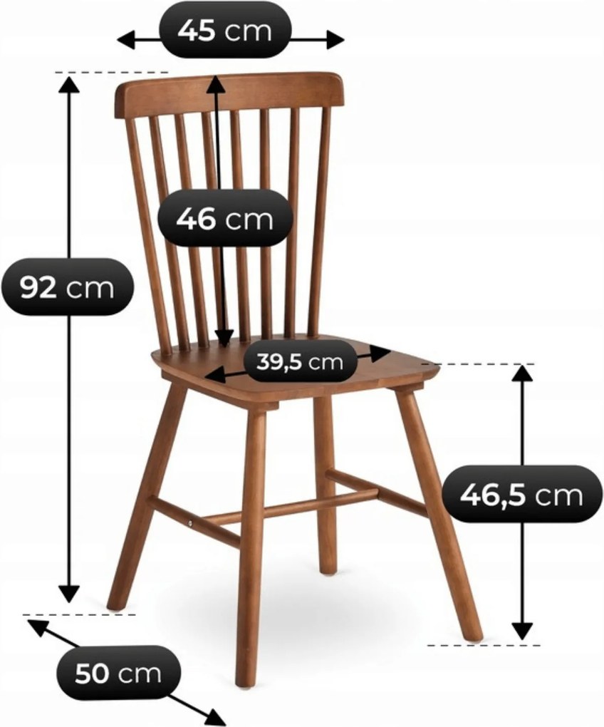 Drewniane krzesło szczebelkowe Garton