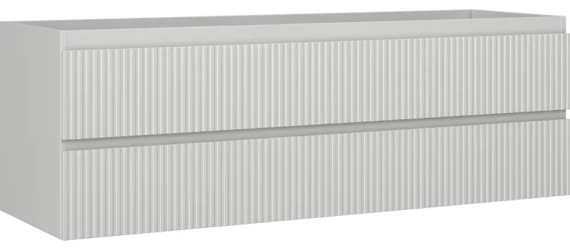 Mexen Rivel szafka łazienkowa podumywalkowa 140 cm, 2 szuflady, ryflowana , szara mat - 91A20-14047-2-BFF62