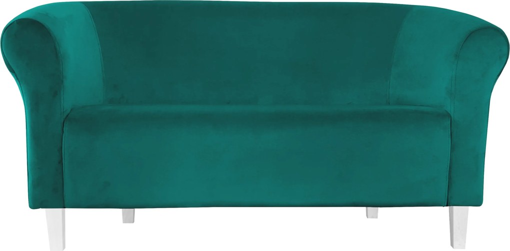 Sofa Milo tkanina Welur wygodna sofa tapicerowana do salonu i poczekalni : Kolor nogi - Biała, Kolor tkaniny - VELVET - MG20, Typ tkaniny - Velvet, Wysokość nogi - 15 cm