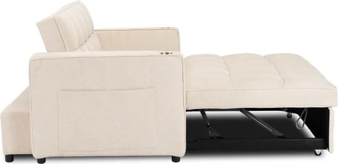 Fotel do Spania ASTER Rozkładany Amerykanka Beżowy Nowoczesny