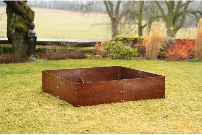 Alto Podwyższona grządka 148 x 148 x 36 cm, corten CORGARDEN 1013