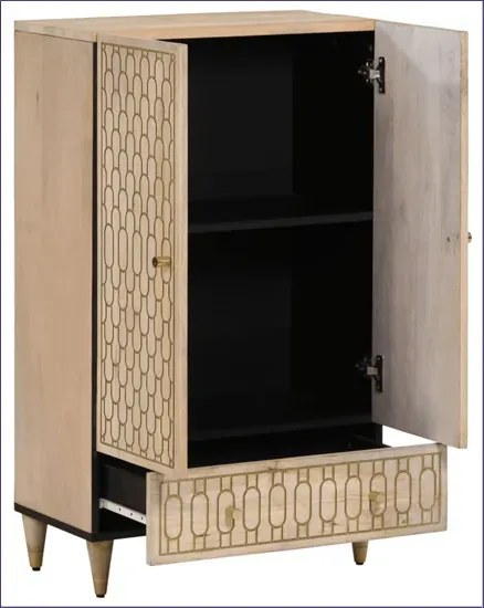 Dwudrzwiowa wysoka komoda w rustykalnym stylu D8-D41