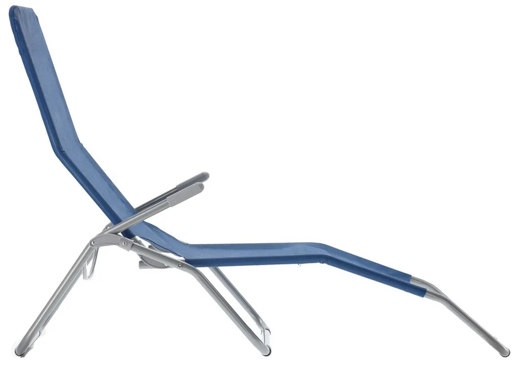 Aldotrade Składany leżak ogrodowy 137 x 58 x 94 cm, niebieski