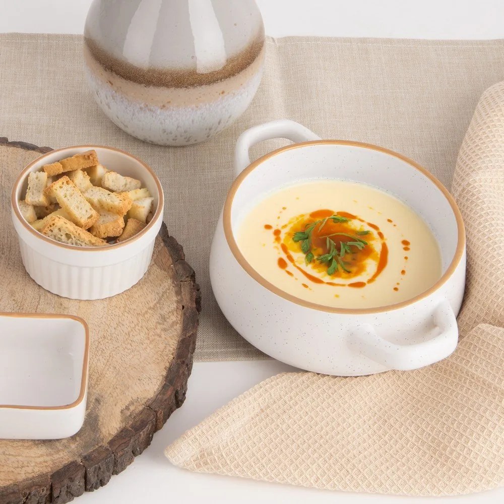 Kremowe ceramiczne miski zestaw 4 szt. 850 ml Statek – Orion