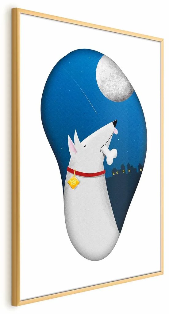 Plakat Psie marzenia 21x30 cm z ramą złotą bez marginesu ARTGEIST B